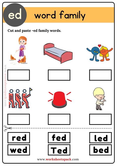 Ed Word Family - worksheetspack | Word families, Word family worksheets ...