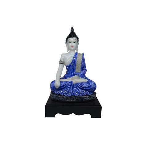 New Polyresin Buddha Idol Statue Showpiece Blue and White – Rgyan Shop