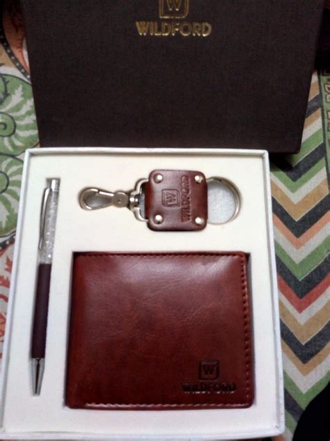 Buy WILDFORD Wallet Set, 3 Piece Set, Brown Faux Leather. Men's Wallet ...