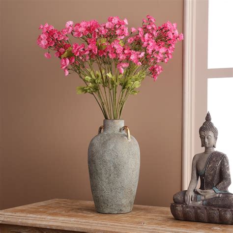 Faux Pink Baby's Breath Flower Stick