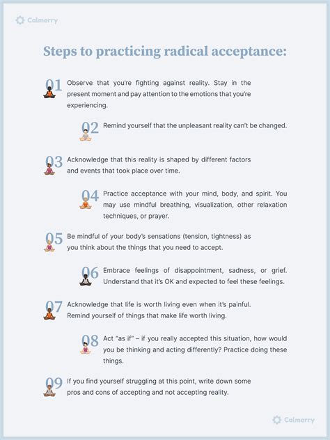 Radical Acceptance Worksheet Unconditional Self Acceptance (USA)