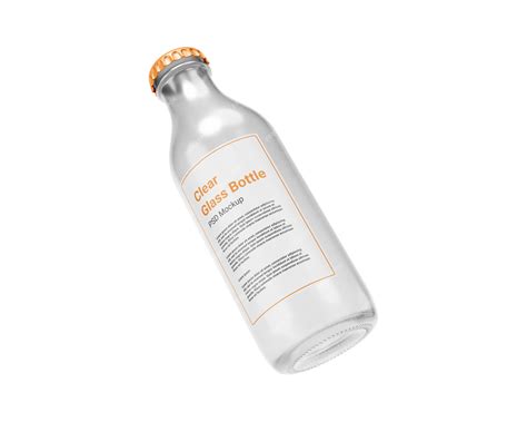 Premium PSD | Clear glass bottle mockup