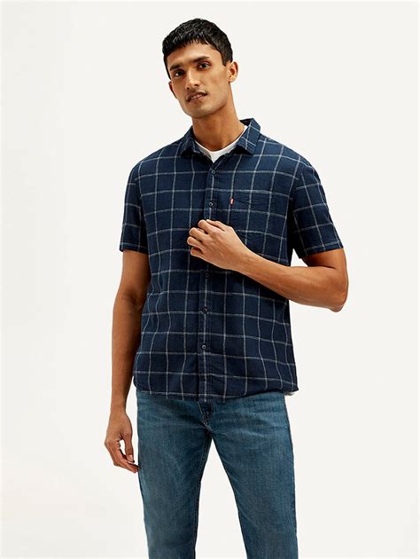 Men's Checkered Slim Fit Linen Shirt – Levis India Store