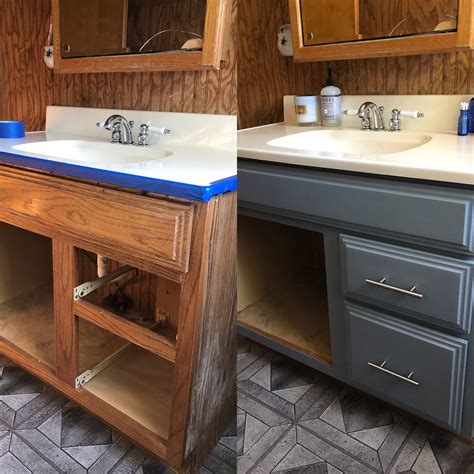 Before and After Bathroom Vanity Makeover - Painted Vanity