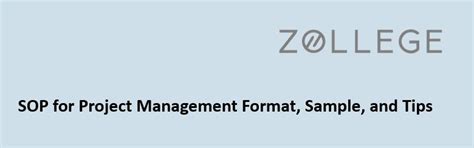SOP for Project Management Format, Sample, and Tips