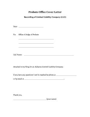 Probate Office Cover Letter - Fill and Sign Printable Template Online