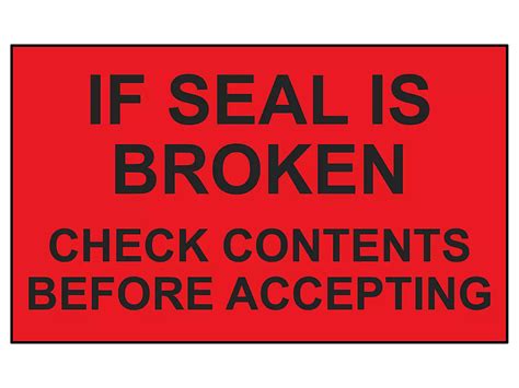 Pallet Protection Labels - "If Seal is Broken Check Contents", 3 x 5" S ...