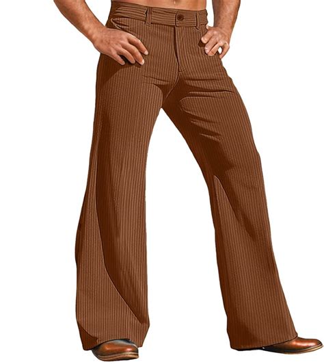 Men's Corduroy 60s 70s Bell Bottom Pants Fashion Mens Casual Solid ...