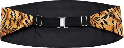 Buy Mens Formal Woven Tiger Print Cummerbund Pre-Tied Bowtie Hanky set ...