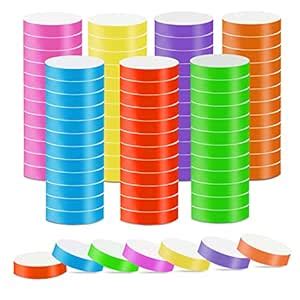 1400 Packs Paper Wristbands for Events, 7 Colors Waterproof Neon Party ...