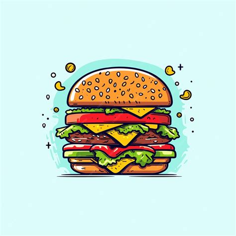 Premium Vector | Hamburger clip art illustration for menu poster web