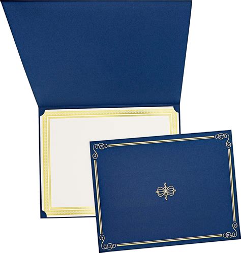 Buy Pipilo Press Gold Foil Certificate Paper and Blue Holder Set for ...
