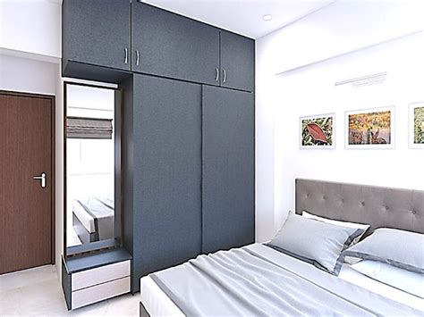 Modern Sliding Wardrobe with Dressing Table Built In