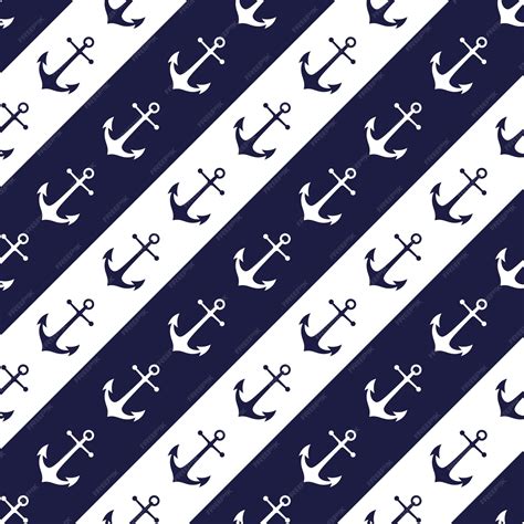 Premium Vector | Anchors seamless pattern in white and dark blue colors ...