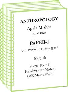 Apala Mishra IAS Topper 2020 Paper-1 Anthropology Handwritten Notes ...