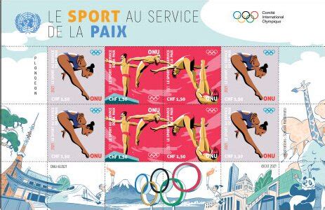 UNPA Geneva 2021- Tokyo Olympics -Diving – Miniature Sheet – Stamp Digest