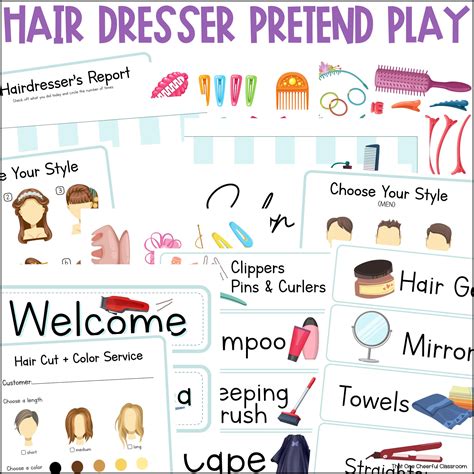 Hair Salon Dramatic Play Printables Pretend Play Center for Preschool ...