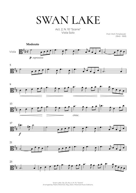Swan Lake (Viola Solo) - Tchaikovsky (arr. Pedro Merendi) by Pyotr ...
