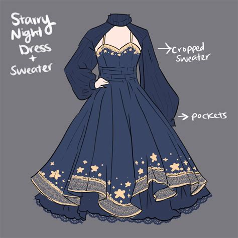 Starry Night Dress Design | Fashion drawing dresses, Dress design ...