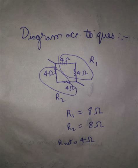 A square is made by connecting 4 resistor of 4 ohm what is the ...