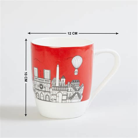 Buy Raisa City Scape Red Printed Bone China Coffee Mug from Home Centre ...