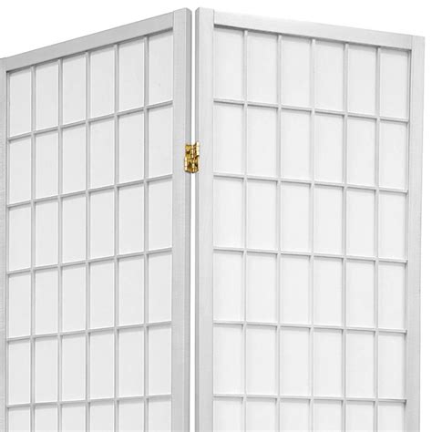 Buy 6 ft. Tall Window Pane Shoji Screen - White 6 Panels Online at ...