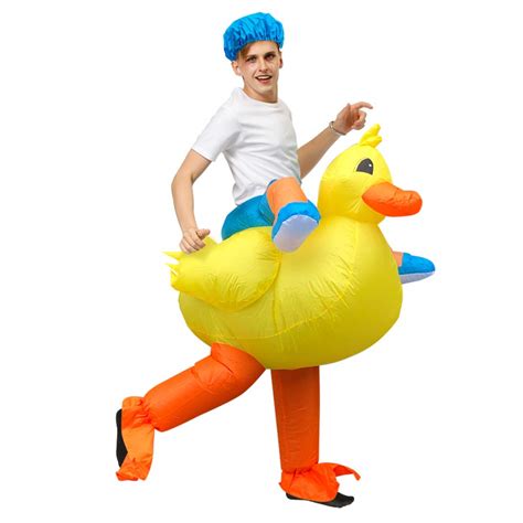 Buy JASHKE Inflatable Costume Yellow Duck Costume Ride Costume for ...