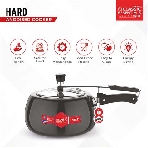 Hard Anodised Stainless Steel Inner Lid Induction Bottom Pressure Cook ...