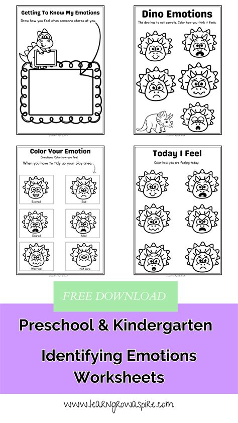 Identifying Emotions For Kids Worksheets | Learn Grow Aspire