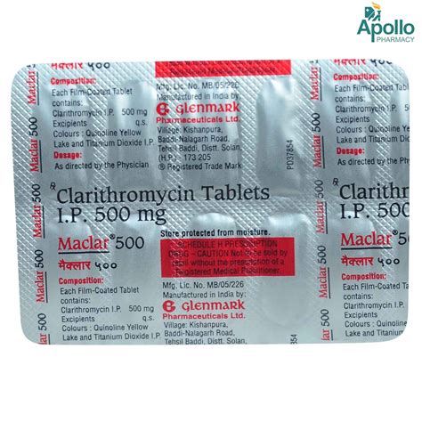 Maclar 500 Tablet 10's Price, Uses, Side Effects, Composition - Apollo ...