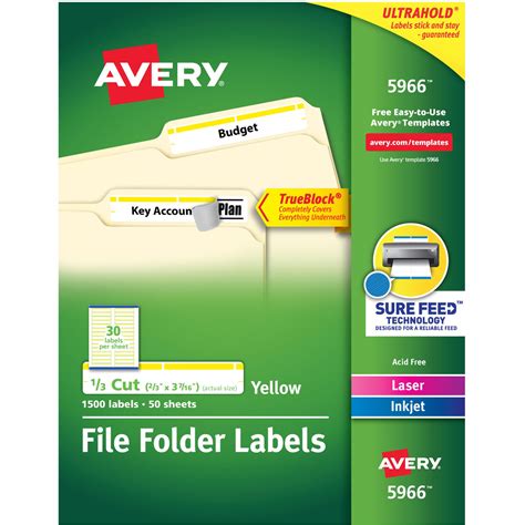 Avery 5966 TrueBlock File Folder Labels | Nordisco.com