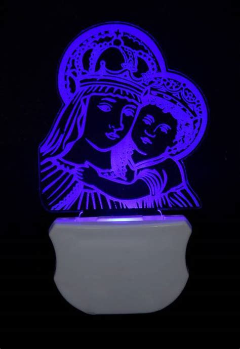Meteor The Mother Mary 3D illusion Night Lamp Night Lamp (12 cm, Clear ...