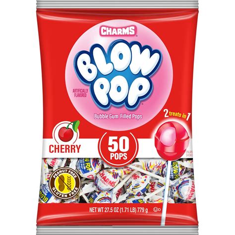 Amazon.com : Charms Blow Pop Single Flavor Bag - Cherry Flavored ...