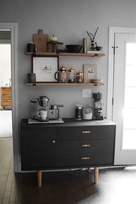 DIY COFFEE BAR FLOATING SHELVES – Stay Home Style | Coffee bar home ...