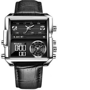 OVERFLY LIGE Square Dial Dual Time Chronograph Luxury Sports Analog ...