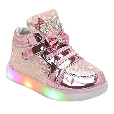Buy Hopscotch Girls Synthetic/PU Bow Applique Led Boots in Pink Color ...