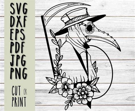 Plague Doctor SVG: Halloween Tattoo Design Cut File (digital Download ...
