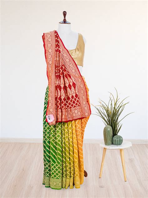 Bandhani Saree | Bandhej / Chunri / Gaji Silk Bandhani Sarees Online ...