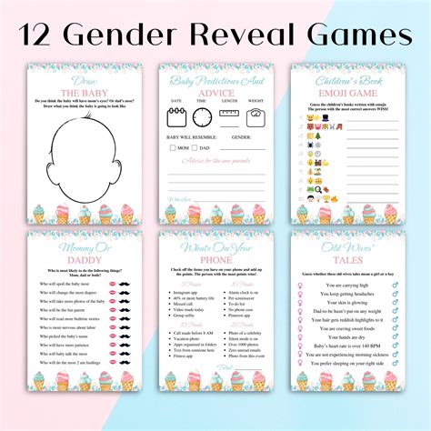 12 printable whats the scoop gender reveal games ice cream gender ...
