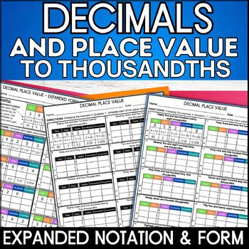 Image result for Decimal Place Value Chart Expanded Form
