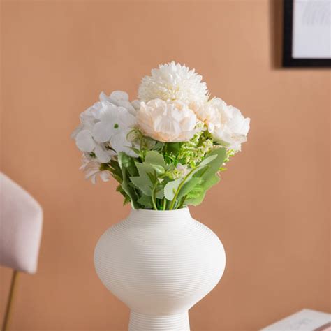 Artificial Flower Bunch Peony White Online - Premium Artificial Flower ...