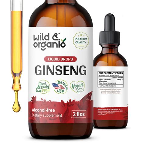 Amazon.com: Wild & Organic Korean Red Ginseng Extract Drops - Panax Ginseng Supplement for ...