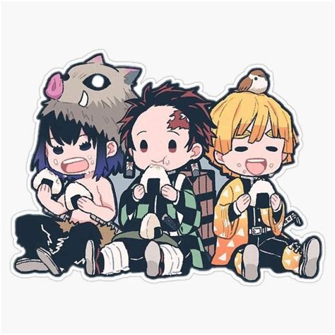 Inosuke, Tanjiro and Zenitsu Sticker Vinyl Bumper Sticker Decal ...