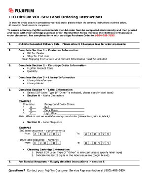 Fillable Online LTO Ultrium VOL-SER Label Ordering Instructions - On ...