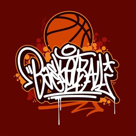 Handskizzierte Graffiti-Stil-Wort-Basketball-Vektor-Typografie ...