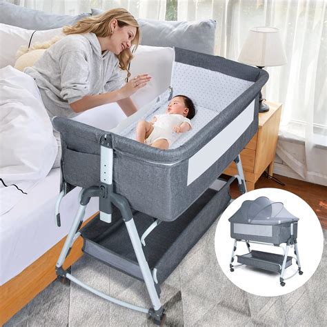 Amazon.com: PEARLOVE 3 in 1 Bassinet for Baby, Baby Bassinet Bedside ...