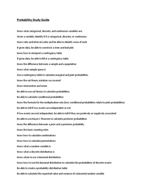 Image result for Probability Study Guide