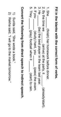 Fill in the blanks with the correct form of verbs. 1. She ...