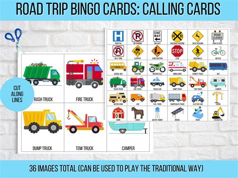 Road Trip Bingo 10 Printable Road Trip Bingo Cards Family - Etsy