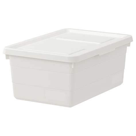 SOCKERBIT box with lid, white, 38x25x15 cm (15x9 ¾x6") - IKEA